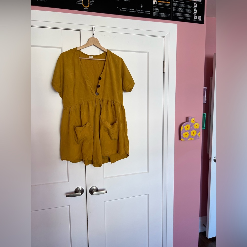 opia linen romper / playsuit honey